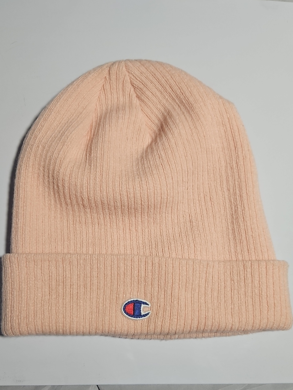 Nwot Champion Ribbed Beanie Hat - Light Peach